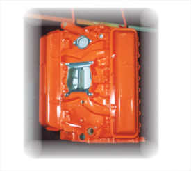 Original W. Kendall orange powder coated engine block