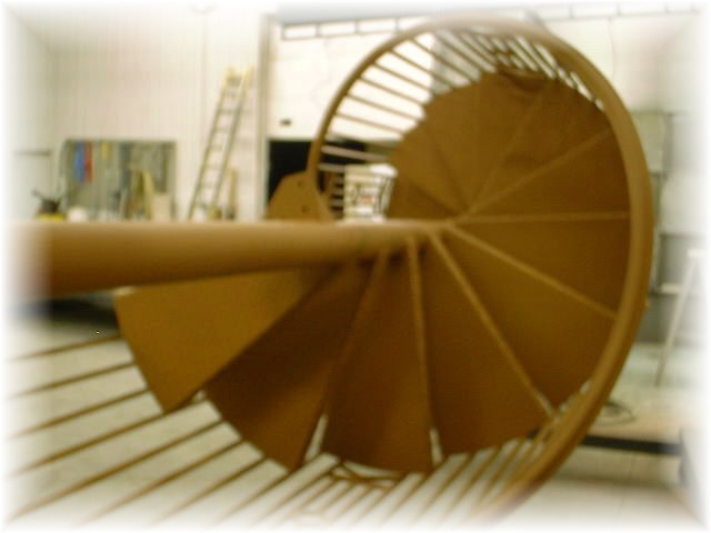 Powder coated spiral staircase from the company archive